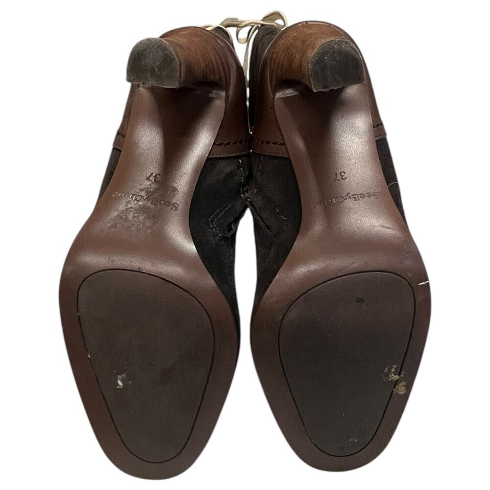 See By Cloe Boots Womens 37 7 Brown Suede Leather Knee High Tall Lara Designer - Picture 9 of 13